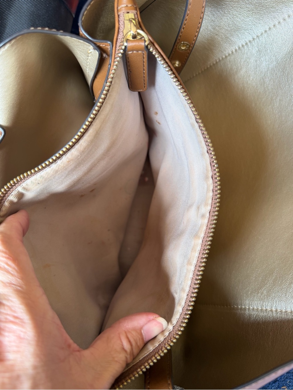 Nine West Brown Tote with Silver Logo - Picture 7 of 10